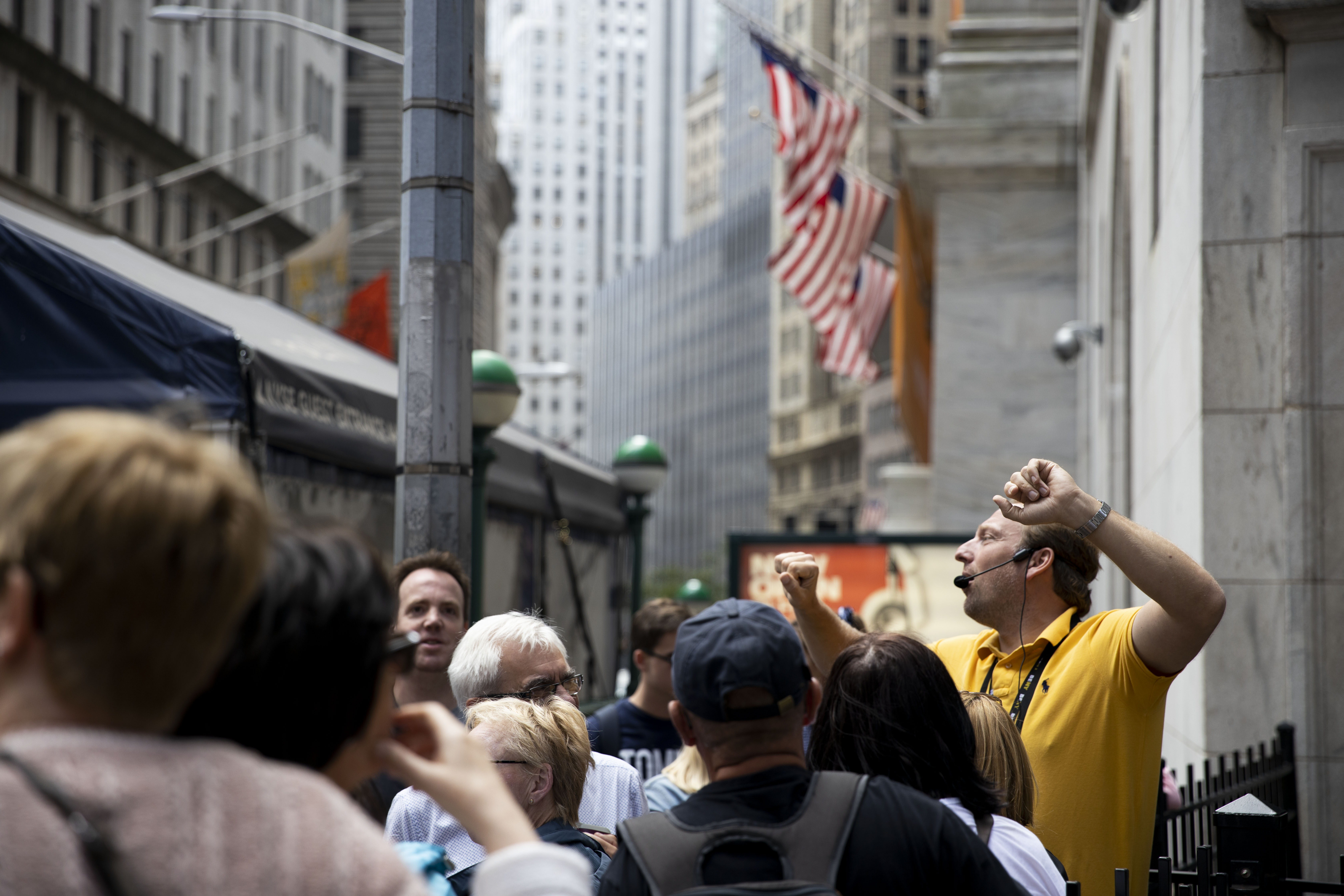 Patrick Van Rosendaal tijdens rondleiding in New York
